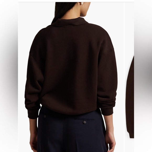 Ralph Lauren Dark Brown polo-collar fleece pullover  small medium - Picture 3 of 6